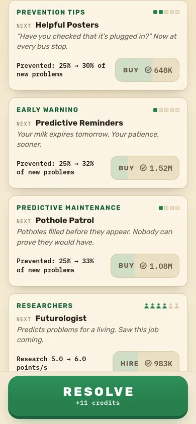 Act I: prevention upgrades, from Helpful Posters to Predictive Reminders and the Pothole Patrol.