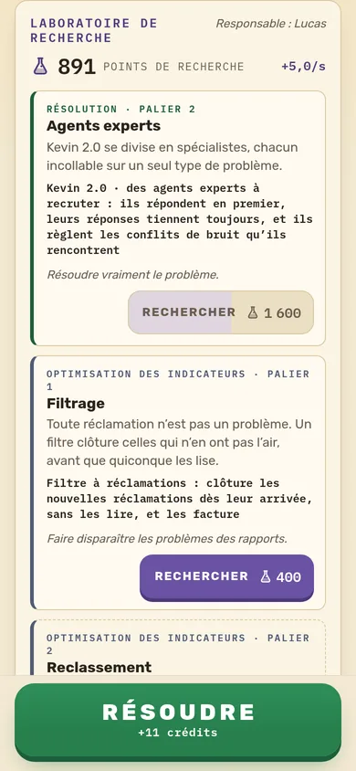 Acte I : le laboratoire de recherche de Lucas, où le Filtrage promet de faire disparaître les problèmes des rapports.